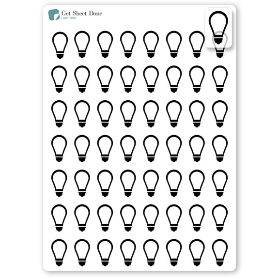Foiled Light Bulb Planner Stickers / Bills Budget Stickers / Bullet Journaling / Bujo / Essential Productivity Stickers