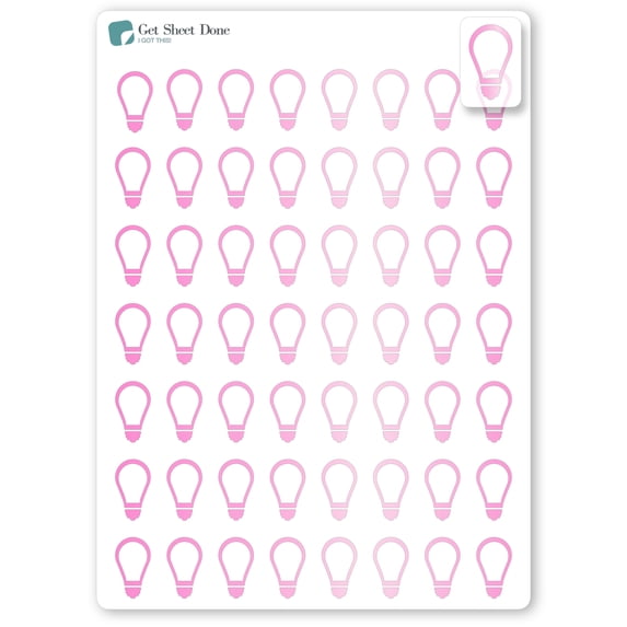 Foiled Light Bulb Planner Stickers / Bills Budget Stickers / Bullet Journaling / Bujo / Essential Productivity Stickers