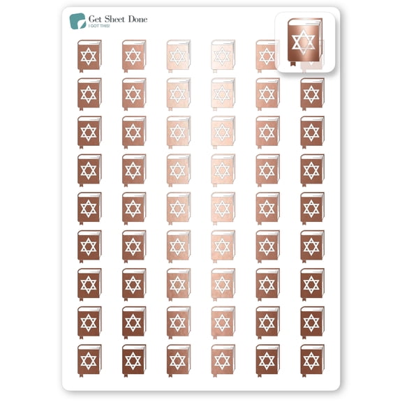 Foiled Torah Planner Stickers / Appointments Reminder Stickers / Bullet Journaling / Bujo / Essential Productivity Stickers