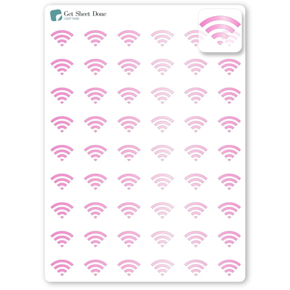 Foiled Wifi Planner Stickers / Bills Budget Stickers / Bullet Journaling / Bujo / Essential Productivity Stickers