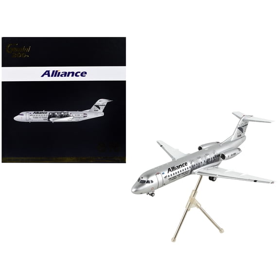 Fokker F70 Commercial Aircraft "Alliance Airlines - 100 Years First Flight from England" Silver Metallic "Gemini 200" Series 1/200 Diecast Model Airplane by GeminiJets