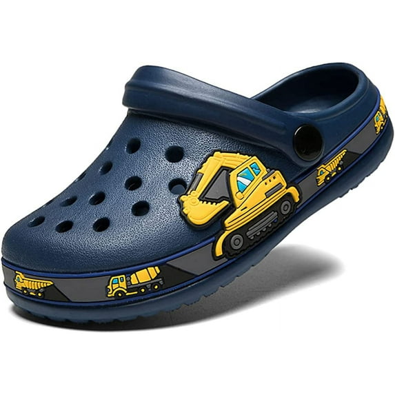 FolHaoth Little Kids Clogs Cute Cartoon Boys Girls Garden Clogs Toddlers Non-Slip Breathable Slides Sandals Children Lightweight Slip-on Beach Pool Shower Slippers