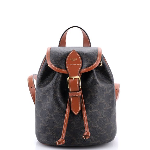 Folco Backpack Triomphe Coated Canvas Mini By Rebag