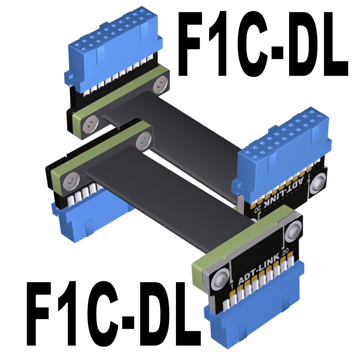 Fold 90 Degree Angle USB 3.0 Internal 19/20P Male To Male Mainboard Int