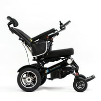 Fold And Travel Light weight Fold able Remote Control Portable Electric Power Wheel chair - Black Frame