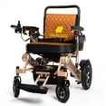 thumbnail image 1 of Fold And Travel Lightweight Foldable Remote Control Portable Electric Power Wheelchair - Gold Frame, Brown Seat, 1 of 13