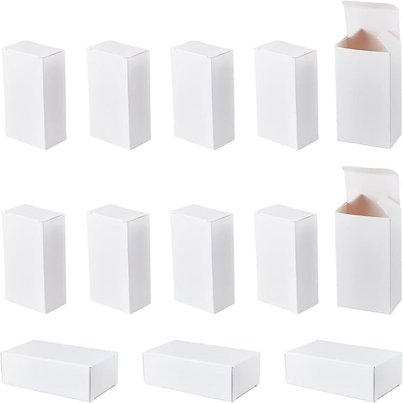 Fold Box Cardboard Gift Boxes for Bridal Birthday Party Christmas Rectangle White Box Size: 3x5x9.3cm DIY