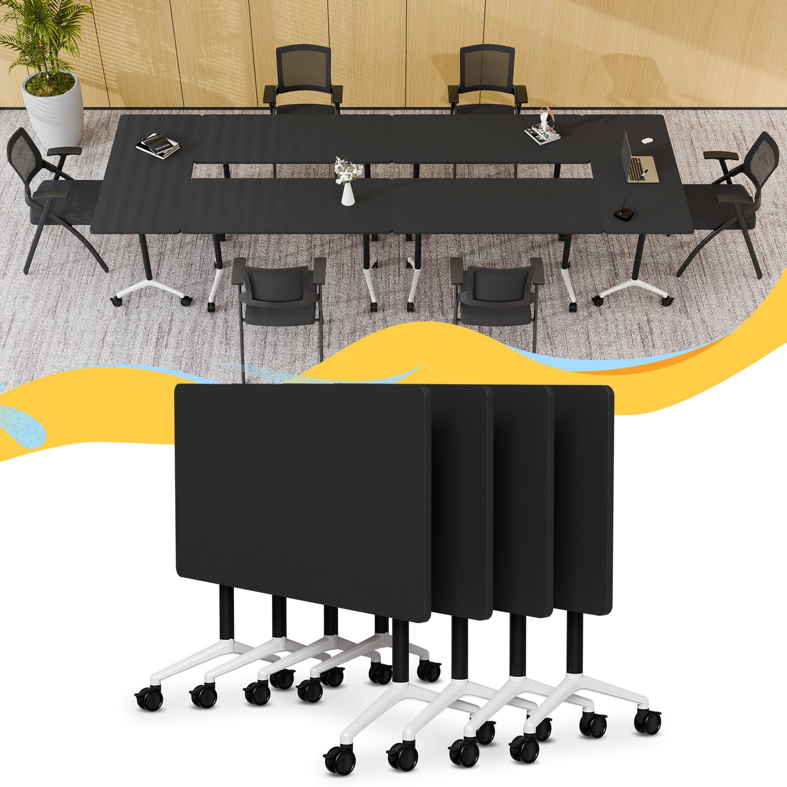 Top Stackable Meaning Fold Conference Room Tables on Wheels, Modern Mobile Flip Top Stackable ...