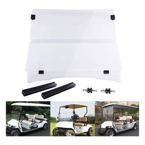 Fold Down Golf Cart Windshield Impact Resistant Acrylic Split Windshield Compatible with Club Car Precedent Compatible EZGO TXT 1995-2013 style2