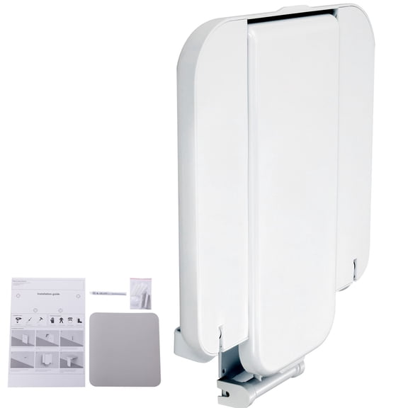 Fold Down Shower Bench, Wall Mounted Fold Up Shower Seat with 440 lbs Capacity, Space Saving Folding Shower Chair for Elderly, Adults,