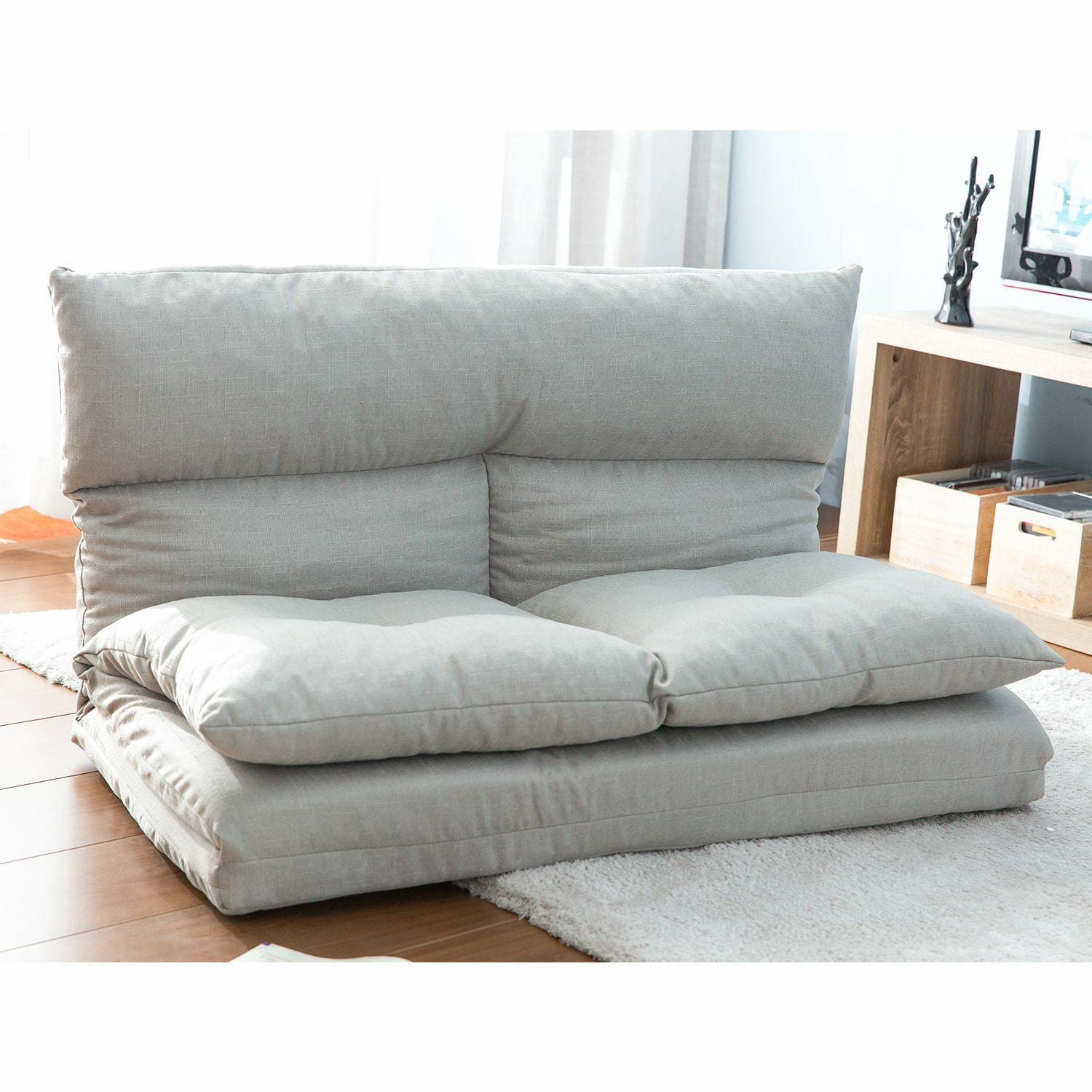 Fold Down Sofa Bed Floor Couch Adjustable Folding Modern Futon Chaise Video Gaming Lounge Convertible Upholstered Memory Foam Padded Cushion Guest Sleeper Chair Gray Walmart