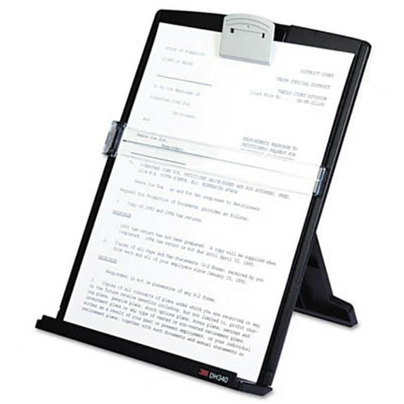 Fold-Flat Freestanding Desktop Copyholder Plastic 150 Sheet Capacity Black