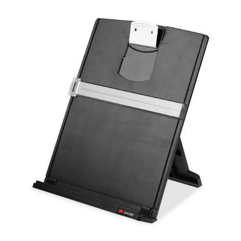 Fold-Flat Freestanding Desktop Copyholder, 150 Sheet Capacity, Plastic, Black/Silver Clip Fold-Flat Freestanding Desktop Copyholder, 150 Sheet Capacity, Plastic, Black/Silver Clip