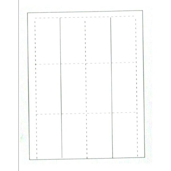 Fold-Over Business Cards, 6-UP on Perfed 8.5" x 11" White Cover - 250 Sheets