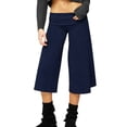 thumbnail image 1 of Fold Over Gaucho Pants for Women Foldover Solid Flowy Capri Pants Y2k Wide Leg Yoga Culottes, 1 of 6