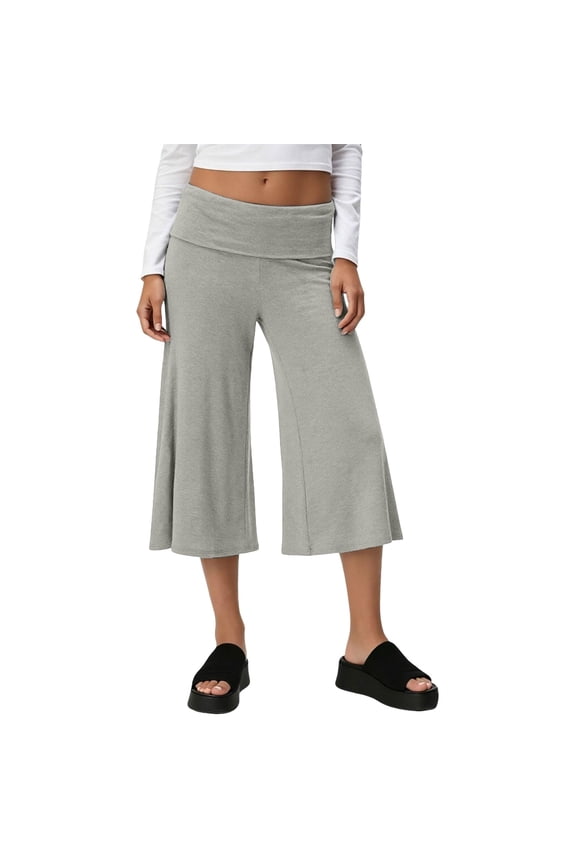 Fold Over Pants Lightweight Pants for Summer Women Beach Pants for Women Flowy Pants for Women Fold Over Sweatpants Travel Trousers Elastic Waist Cropped Pants for Women Climbing Pants Women