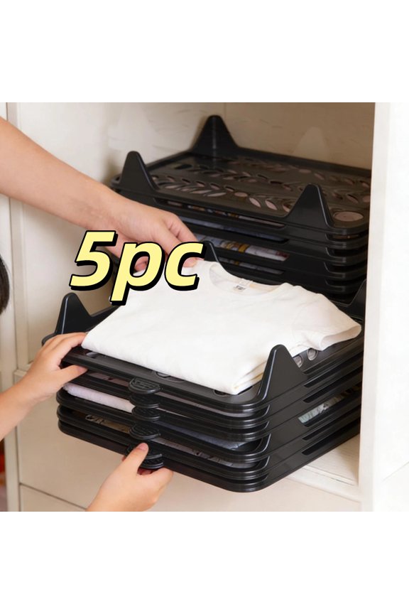 Fold Perfect Every Time 👕✨ Space-saving Shirt Folding Board, 5 Pack Interlocking Shirt Folding Boards, Space-Saving Wardrobe For T-Shirts, Jeans, Sweaters, Perfect For Home, Apartment 13X10In