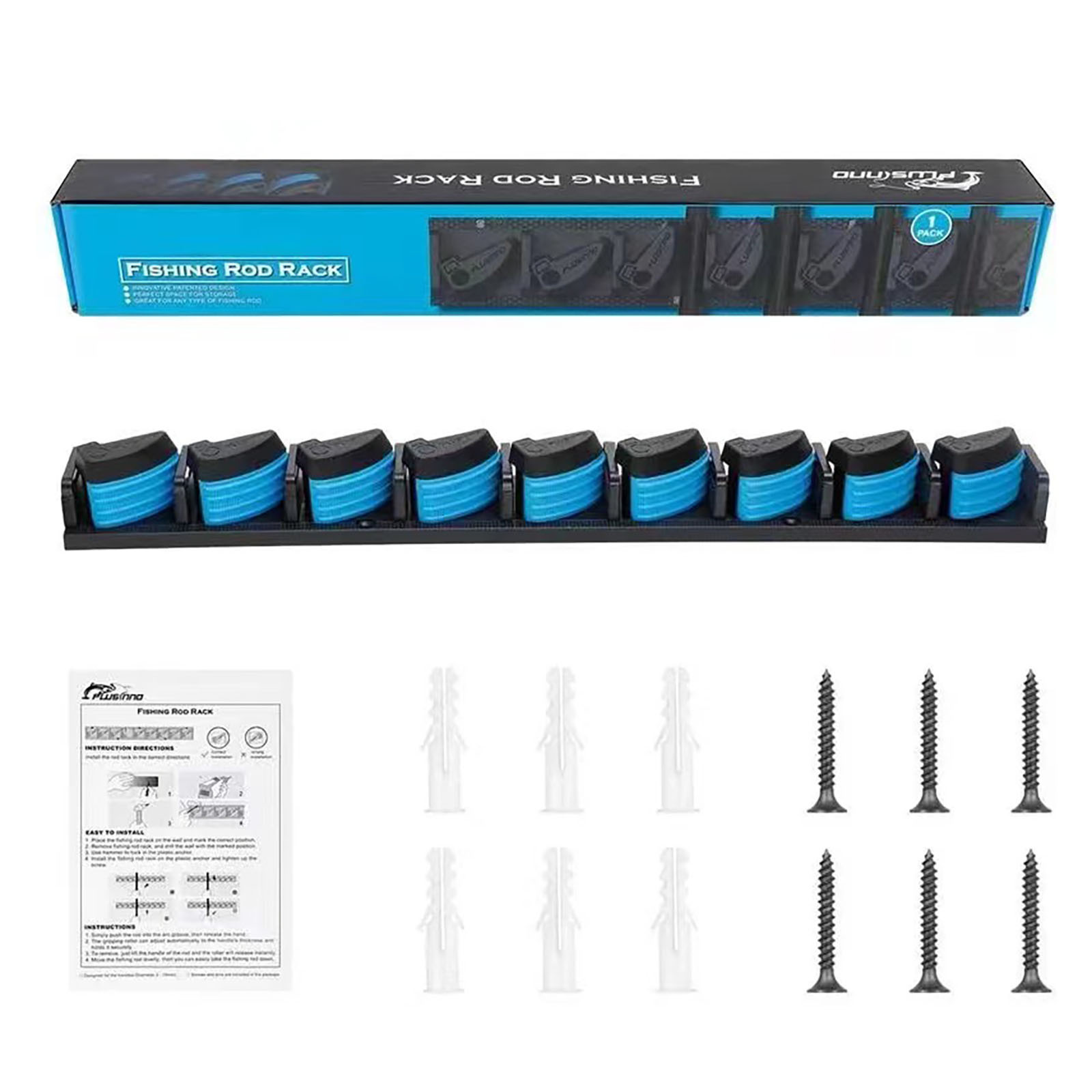 Fold down Shelves for Wall Vertical Fishing Rod Rack Wall Mounted