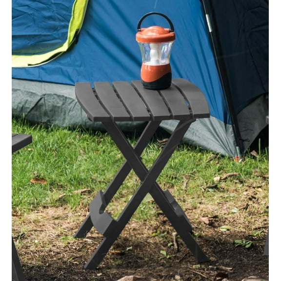 -Fold Side Table - Charcoal Folding Accent Table for , Pool, Camping