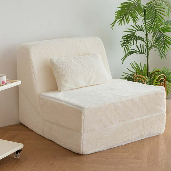 Fold Sofa Bed Sleeper Sofa Guest Chaise Lounge Floor Couch Beige