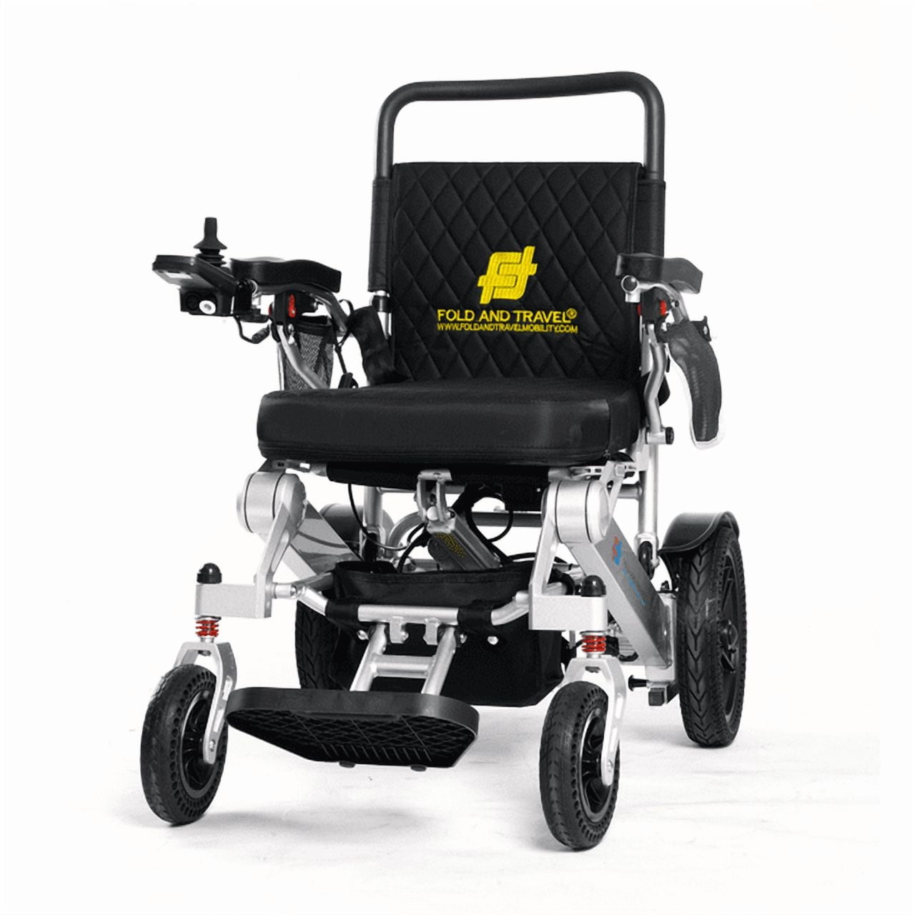 Fold And Travel Mobility Lightweight Auto Fold Electric Wheelchair for Seniors and Adults, Ideal Travel Companion with Portable Power Chair (1 Battery 15+ Miles Range, Black Seat)