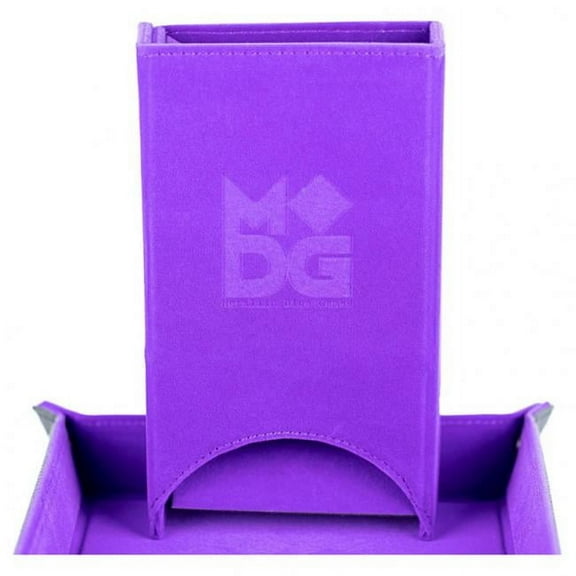 Fold Up Velvet Dice Tower, Purple
