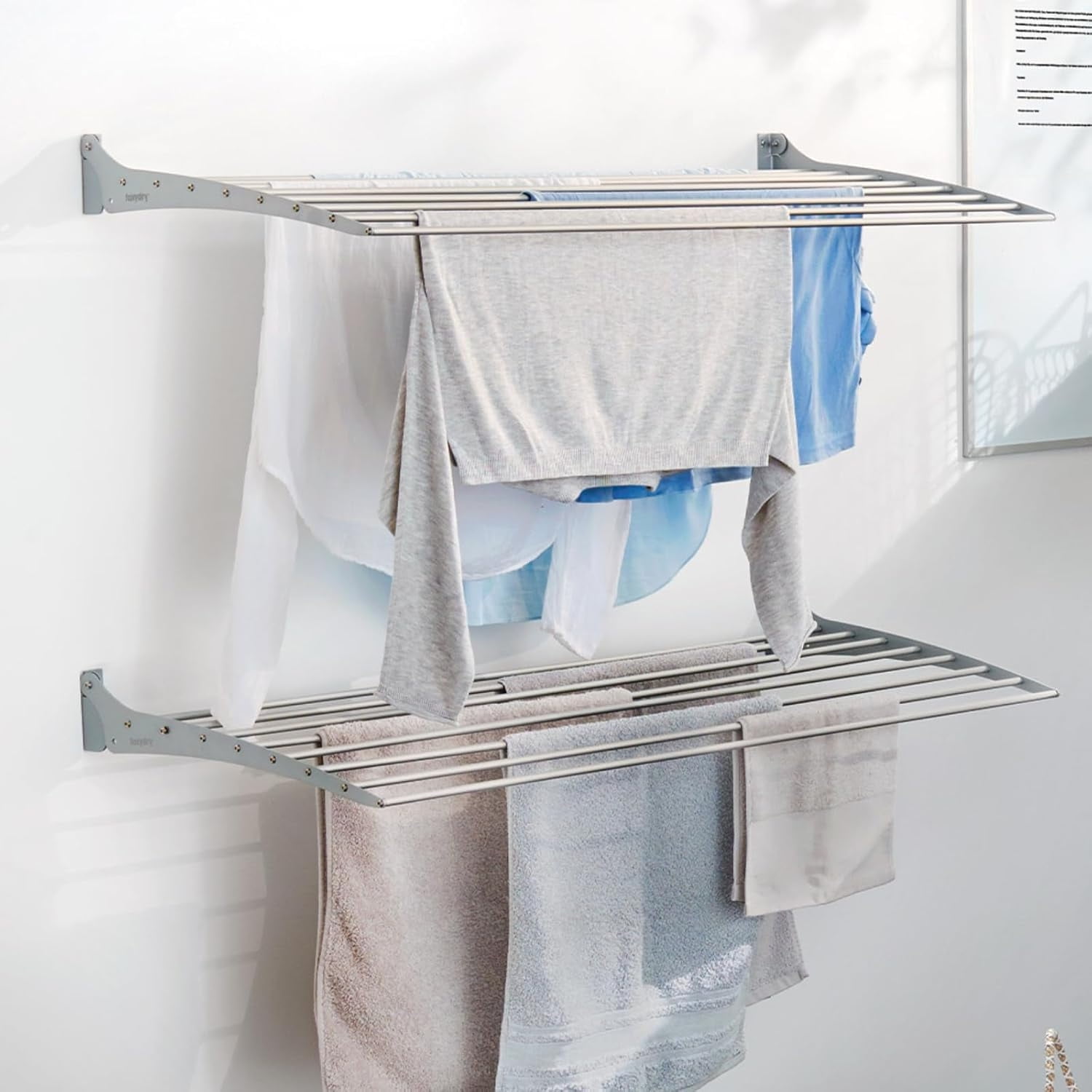 Fold Wall Mounted Clothes Drying Rack Folding Wall Drying Rack for