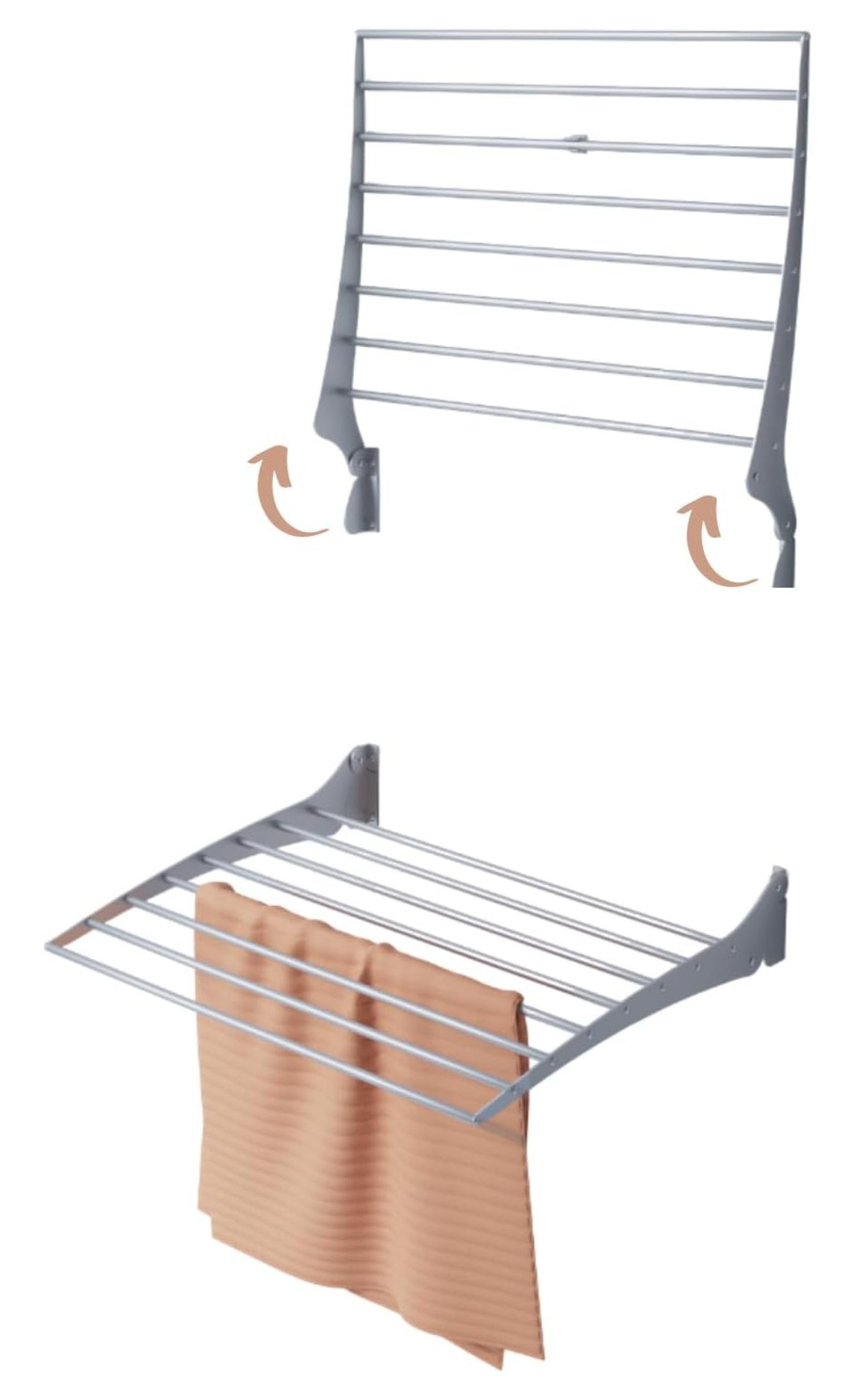 Fold, WallMounted Clothes Drying Rack, Vertical Folding Indoor Outdoor