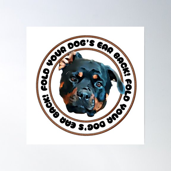 Fold Your Dog'S Ear Back! Poster Wall Art, Modern Wall Decor, 24x24 UNFRAMED