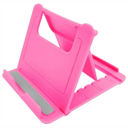 Fold-up Pink Stand Holder Travel Desktop Cradle Dock R4Y for iPhone 6S Plus 12 Mini - ASUS ROG Phone 5 2, ZenFone 6 - Blackberry Key2 LE - BLU G9, Vivo XI - CAT S48c - Coolpad Legacy