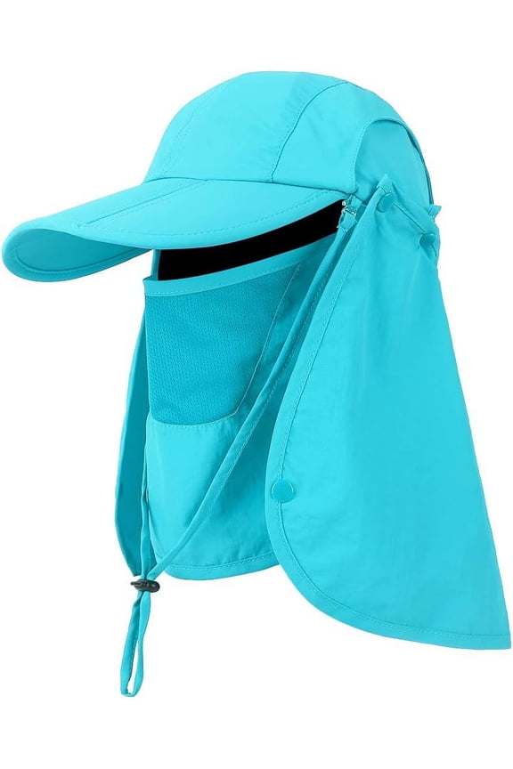 Folda Sun Cap, Fishing Hats, UPF 50+ Protection Caps with Face Mask Neck Flap