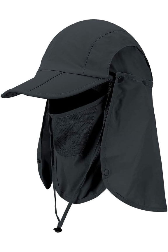 Folda Sun Cap, Fishing Hats, UPF 50+ Protection Caps with Face Mask Neck Flap