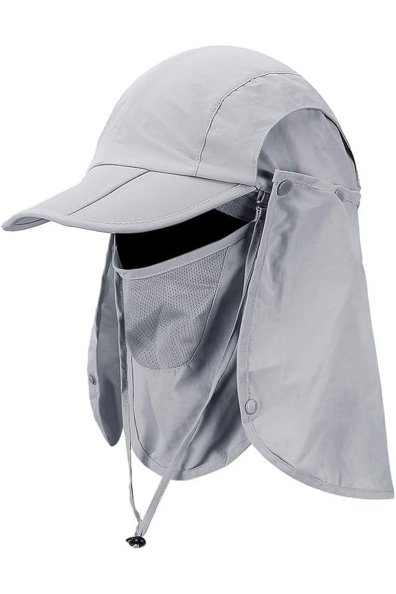 Folda Sun Cap, Fishing Hats, UPF 50+ Protection Caps with Face Mask Neck Flap