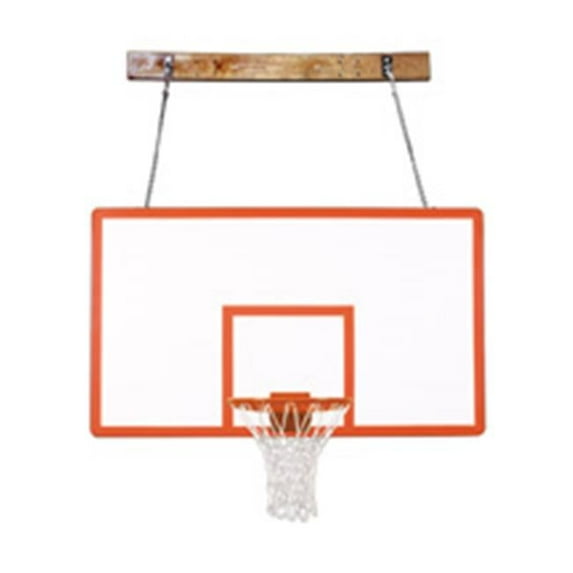 FoldaMount46 Performance Steel-Fiberglass Side Folding Wall Mounted Basketball System, Navy Blue