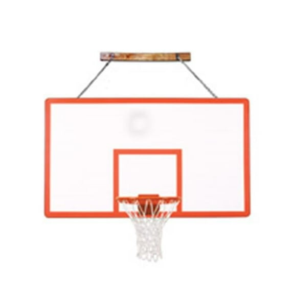 FoldaMount82 Performance Steel-Fiberglass Side Folding Wall Mounted Basketball System, Brick Red