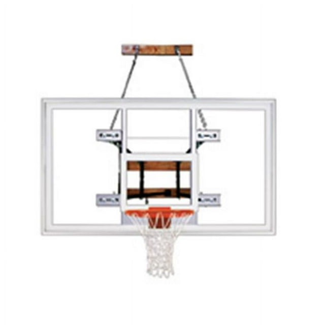 FoldaMount82 Supreme Steel-Acrylic Side Folding Wall Mounted Basketball System&#44; Navy Blue