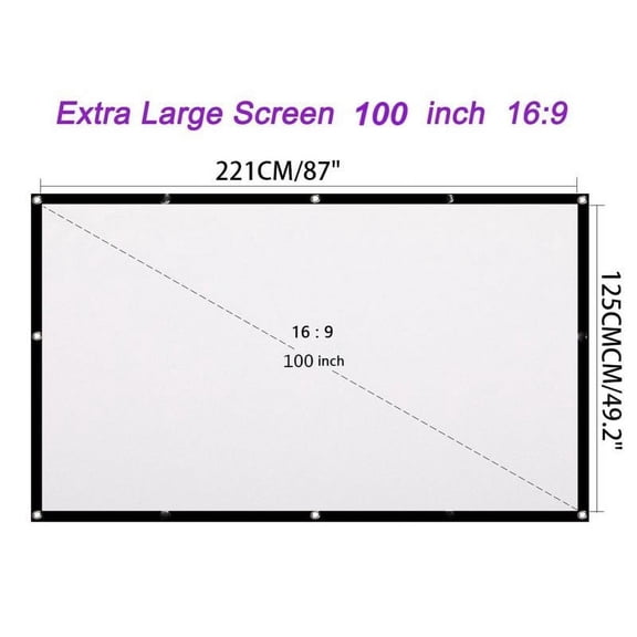 Foldable 16:9 Projector Screen Fabric Cloth High Brightness Reflective Projector For Home Outdoor Office