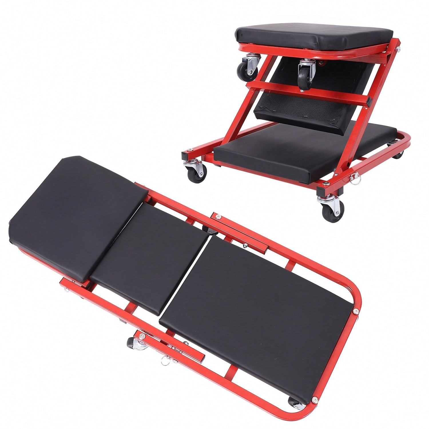 36-Inch Thickened Mechanic's Creeper Board - Roller Garage Chair With Anti-Slip Casters, Ergonomic Backrest For Under Car Repairs