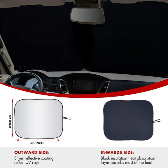 Foldable 2 Piece RV Car Windshield  Shade Cover, Auto  Shield Heat Protector for Front Window