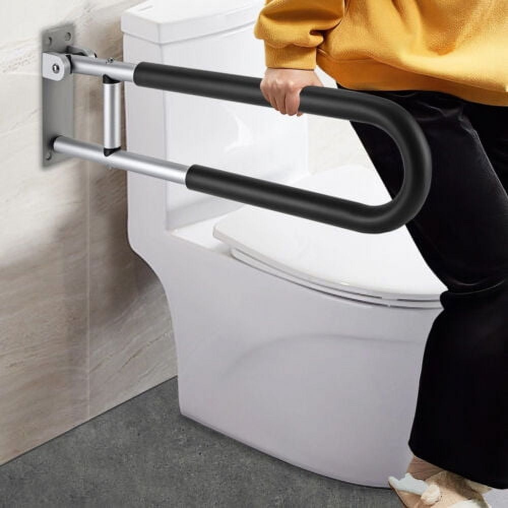 Foldable 23.62inch Safety Handrails, Wall Bathroom Handrails, Toilet