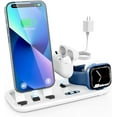 thumbnail image 1 of Foldable 3 in 1 Charging Station,18W Fast Charger Stand for Multiple Apple Devices Compatible with All iPhone, iWatch, Air Pods, Fast Charge Portable Travel Charger with QC3.0 Adapter, 1 of 14