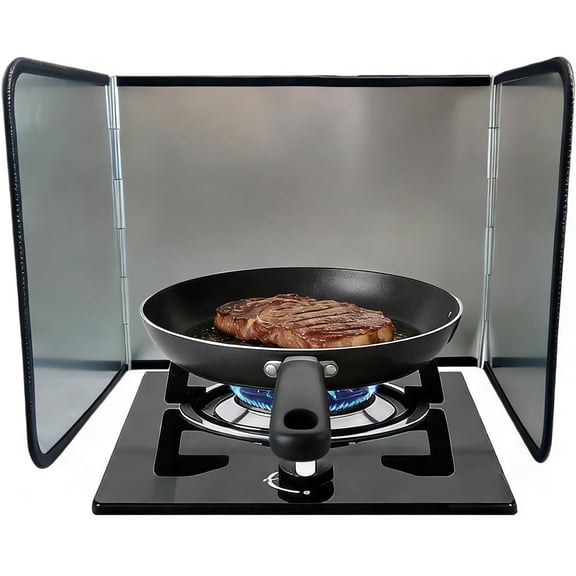 Foldable 3-Sided Stainless Steel Oil Splatter Guard Heat-Resistant Stove Shield, Collapsible Grease Splash Protector for Cooking & Frying 14.7 * 11.8 * 11.4$$Home Decor, Kitchen, & Other