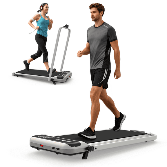 【LuckyNote】Foldable 3 in 1 Under Desk Treadmill - 2.5 HP, 9% Incline, 0.6-5.0 MPH, 265 LBS Max