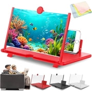 Foldable 3D Ultra HD Phone Screen Magnifier Stand, 10"-14" Pull Out Enlarged Screen for Movies Gaming Watching, Portable Desktop Phone Amplifier Holder Compatible with All Smartphones
