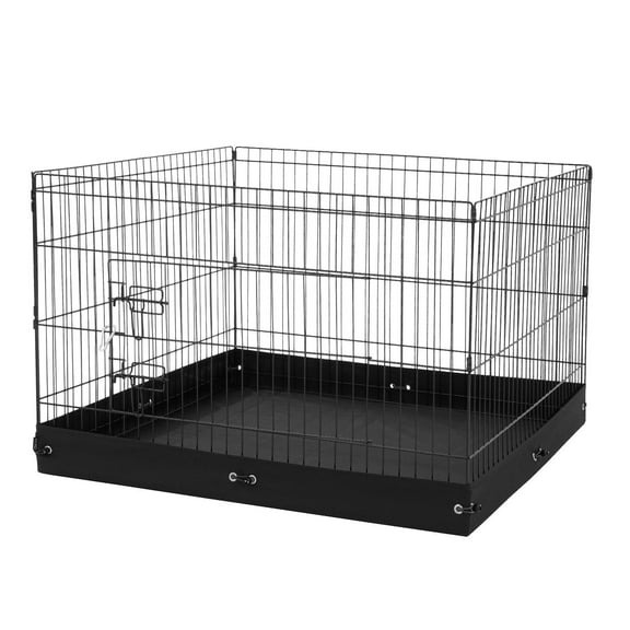 Foldable 4-Panel Metal Dog Playpen with Removable Bottom Pad - 36" Pet Exercise Pen, Indoor/Outdoor Puppy Play Yard