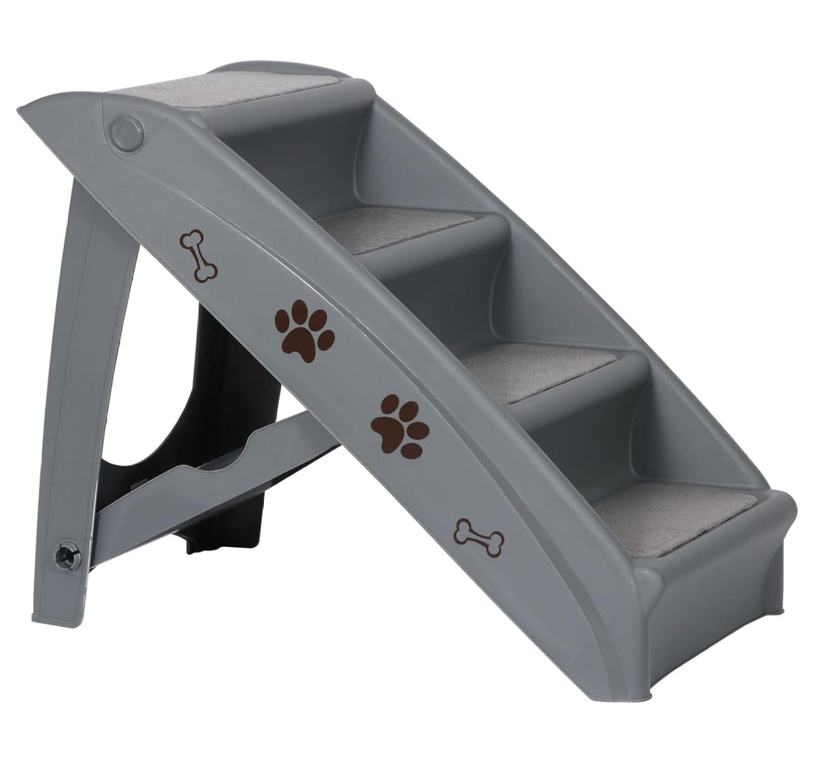 Foldable 4 Steps Pet Dog Stairs Dog Step for High Bed Indoor Outdoor