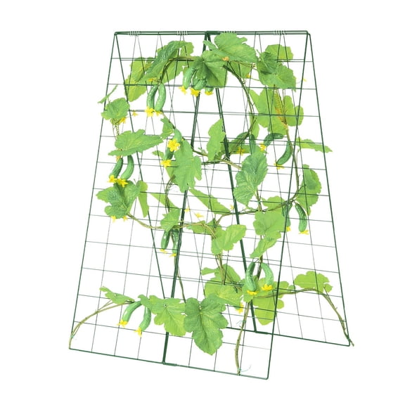 A-Frame Cucumber Trellis 46" x 32" Foldable Metal Garden Trellis with Portable Storage Design
