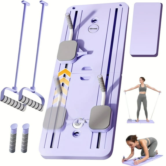 Foldable 5-in-1 Pilates Board, Portable Home Reformer Machine for Core, Legs, Arms & Back Workout, Space-Saving Fitness Equipment