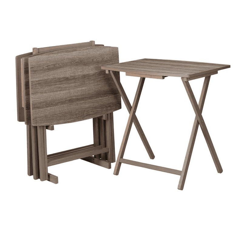 Walmart 5 Piece Foldable XL Oversized TV Tray Tables Set with Stand for Eating Snack Dinner Walmart