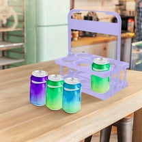 Foldable 6-Bottle Drink Carrier | Portable Beverage Holder Caddy | PP Material | 10.7x7.08x12.99" | Stackable Beer Wine Can Storage Tote | Bar Restaurant Party Transport Organizer